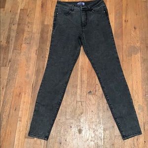 Mid rise dark gray skinny jeans
